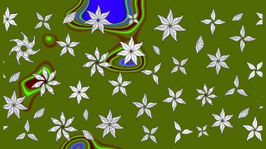 Renkli Yaz Temalı eskiz kalıbı. Modaya uygun kumaş deseni. Düz Çiçek Elementleri Tasarımı. Sevimli çiçek raster deseni.