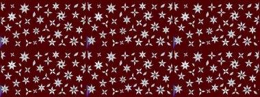 Sevimli çiçek raster deseni. Renkli Bahar Teması eskiz kalıbı. Kırmızı renkte çiçekler. Düz Çiçek Elementleri Tasarımı.