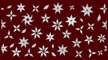 Kırmızı renklerde Asya tekstili. Suluboya çiçekli çiçek deseni. Raster illüstrasyonu.