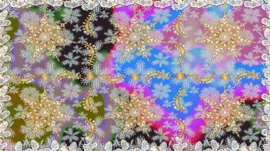 Geleneksel klasik raster altın pürüzsüz desen. Gri renklerdeki altın elementler. Barok tarzında kusursuz bir doğulu süsü..