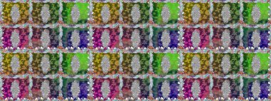 Raster illüstrasyonunda kusursuz çiçek deseni. Yeşil renkte çiçekler.