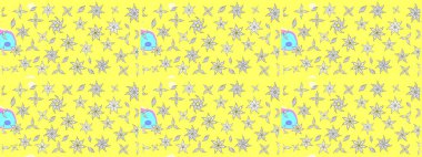 Üzerinde gelincikler ve vadi zambakları olan renkli çiçek desenli nakış deseni. Tekstil tasarımı için sarı renkli geleneksel halk çiçekleri buketi.