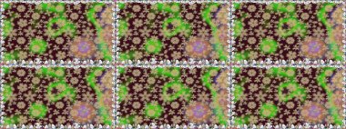 Kabile sanatı boho baskısı, klasik çiçek arkaplanı. Soyut etnik raster kusursuz desen. Arkaplan dokusu, duvar kağıdı, kahverengi renkli çiçek teması.