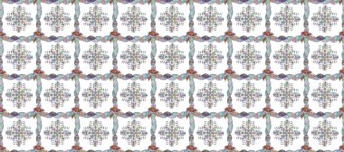 Mandala. Renkli yuvarlak süs deseni nötr, beyaz ve mavi renklerde.