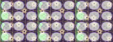 Raster deseni. Bahar çiçekleri dallı desen, mor, nötr ve gri renkler çiçek siluetiyle.