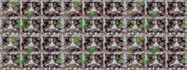 Raster illüstrasyonunda kusursuz çiçek deseni. Kahverengi renkli çiçekler. Düz Çiçek Elementleri Tasarımı. Renkli Bahar Teması Kusursuz Arkaplan.