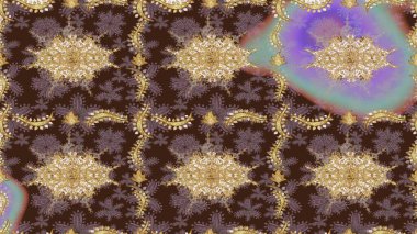 Kahverengi renklerde Raster altın deseni. Altın kar tanesi basit bir çizim kalıbı. Soyut duvar kâğıdı, ambalaj dekorasyonu. Kışın sembolü, Mutlu Noel tatili, Mutlu yıllar 2019.