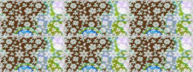 Pürüzsüz desen, parlak çiçekli halı kahverengi renklerde..