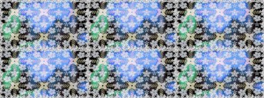 Mavi renkte çiçeklerle süslenmiş kusursuz çiçek deseni. Suluboya tarzında mavi renkte çiçekler.