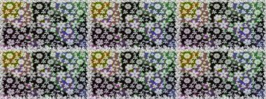 Raster illüstrasyonunda kusursuz çiçek deseni. Raster illüstrasyonu. Gri renklerde. Güzel kumaş deseni.