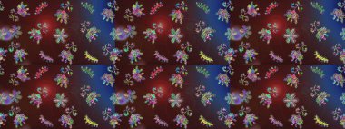 Güzel soyut kar tanesi raster tasarımı. Düz kar karalama ikonları, kar taneleri silueti kahverengi, mor ve mavi renkler noel afişi, kartlar. Yeni yıl kar tanesi.