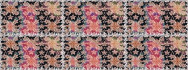 Raster deseni. Gri renklerde bahar çiçekleri. Raster illüstrasyonu. Patlayan çiçekler soyut yerleştirilmiş.