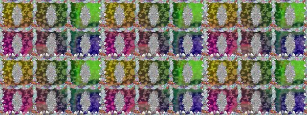 Raster illüstrasyonunda kusursuz çiçek deseni. Yeşil renkte çiçekler.