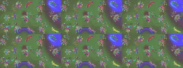 Raster illüstrasyonu. Kar taneleri ve raster arkaplanlı Noel karalaması deseni.