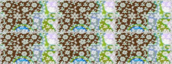 Pürüzsüz desen, parlak çiçekli halı kahverengi renklerde..