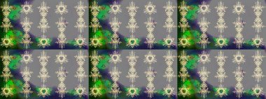 Raster illüstrasyonu. Kar taneleri deseni. Kar tanesi süsleme deseni. Kar taneleri arka planda. Renkli arkaplanda izole edilmiş kar tanelerinin düz tasarımı.