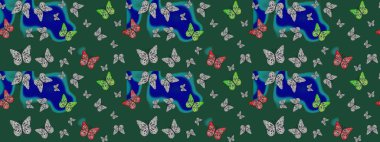 Çizim, karalama, karalama. Sonsuz. Erkekler, kızlar, elbiseler, duvar kağıtları için soyut çizim kalıbı. Kelebekli çizim şekli. Raster illüstrasyonu.