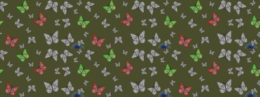 Raster. Kelebek deseni. Duvar kağıtları, giysiler, erkekler ve kızlar için soyut çizim kalıbı. Karala, karala, karala.