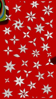 Moda baskıları için zarif bir şablon. Motley illüstrasyonu. Küçük çiçekte güzel bir desen. Küçük renkli çiçekler. Kırmızı çiçekli bahar çiçekleri.