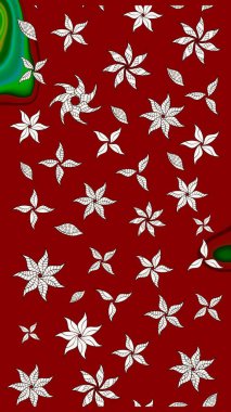 Parlak çiçekli kırmızı renkler üzerinde soyut çizim deseni. Küçük çiçekte hoş bir çiçek deseni var. Çiçek elementli zarif raster dokusu..