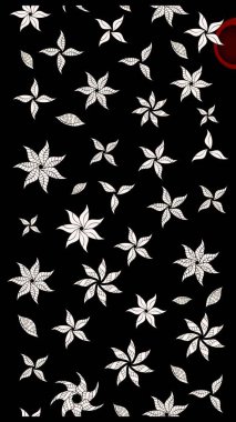 Çiçek desenli raster, siyah çizgi grafik desenli soyut raster arkaplan. Modern stil dokusu.