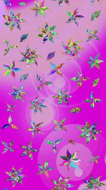 Vadinin çiçekleri morumsu renklerde. Çiçeksel çizim kalıbının çizimi.