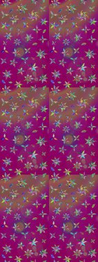 Raster çiçek desenli çiçek deseni, yapraklar, dekoratif elementler, sıçrama, lekeler, el çizimi kontur çizgileri ve Doodle çizim stili, grafik raster çizim çizimi.