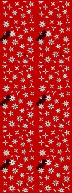 Sevgililer günü ve tebrik kartı konsepti için şık bir davetiye. Üst manzara, yumuşak kırmızı renk tarzı. Manzaralı çiçek deseni. Çiçek kompozisyonu, el boyası, hassas şablon..