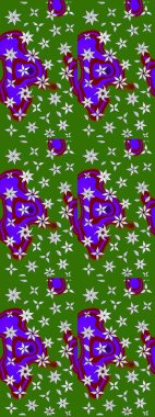 Robot resim. Küçük çiçekteki sevimli çiçek deseni. Raster illüstrasyonu.