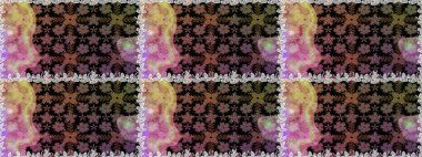 Raster Yumuşak kumaş deseni. Raster çiçek izi. Çiçekli, siyah, pürüzsüz desen. Klasik taslak çizimi.