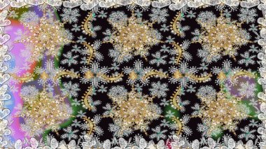 Kusursuz klasik raster grisi ve altın desenli. Klasik klasik klasik arka plan. Geleneksel oryantasyon süsü.