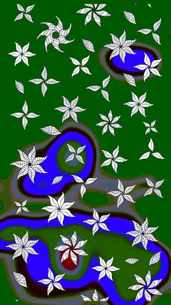 Nazik, narin çiçek arkaplanı. Yeşil renkli çiçekler. Raster çiçek desenli ve çiçekli..