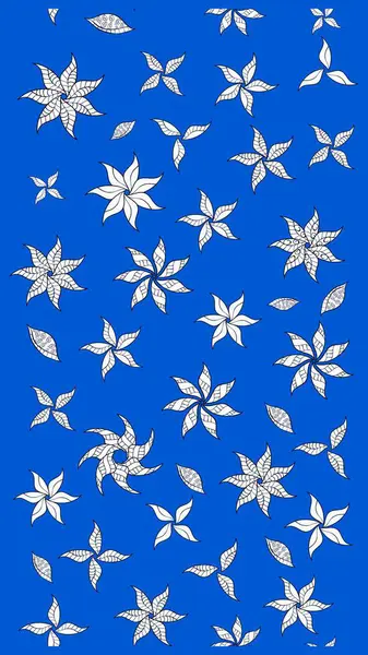 Çiçek izi. Suluboya tarzında mavi renkli çiçekler. Suluboya çizim deseni.