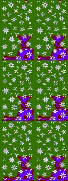 Küçük çiçekli basit bir çiçek çizimi. Yeşil renkte şirin çiçekler. Moda baskısı, albüm, ambalaj kağıdı ve duvar kağıdı için zarif dekoratif süslemeler. Raster illüstrasyonu.