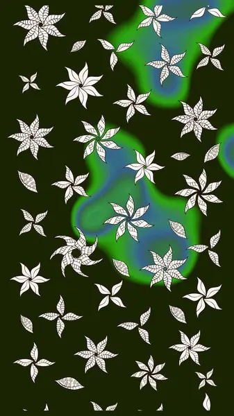 Çiçekli karalama şeklinde Raster çiçek deseni. Gri renkli çiçekler. Nazikçe, güzel çiçek arkaplanı..