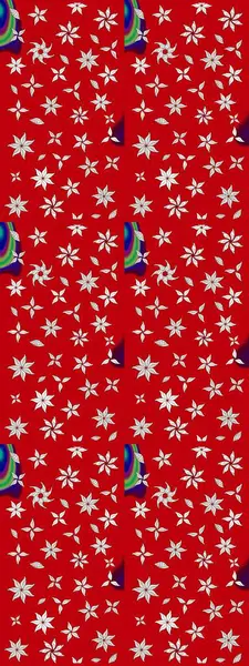 Çiçekli karalama şeklinde Raster çiçek deseni. Yumuşak, bahar çiçekli arka plan. Kırmızı renkte çiçekler.