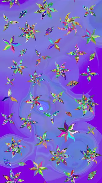 Renkli Bahar Teması eskiz kalıbı. Çiçekli çizim şekli. Düz Çiçek Elementleri Tasarımı. Mor renkte çiçekler.