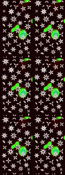 Parlak renkli çiçekli ve siyah yapraklı harika bir çiçek deseni. Moda baskıları için zarif bir şablon. Halk tarzı. Modern çiçek arkaplanı.