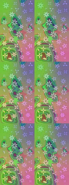 Çiçekler suluboya tarzında yeşil renkte. Çiçekli yeşil renkte bir çiçek deseni çiz.