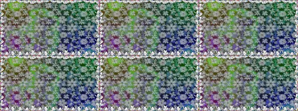 Renkli Bahar Temalı Kusursuz Arkaplan. Düz Çiçek Elementleri Tasarımı. Raster..