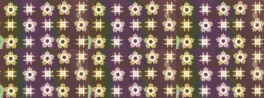 Çiçekli çiçek deseni, suluboya. Kahverengi renkli çiçekler. Raster illüstrasyonu. Renkli Bahar Teması eskiz kalıbı. Düz Çiçek Elementleri Tasarımı.