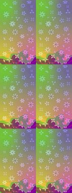 Renkli Bahar Teması eskiz kalıbı. Raster illüstrasyonu. Düz Çiçek Elementleri Tasarımı. Tarafsız renklerde zarif çiçekler buket suluboya.