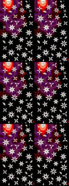 Renkli Bahar Teması eskiz kalıbı. Düz Çiçek Elementleri Tasarımı. Çiçek deseni. Raster çizimi. Güzel kumaş deseni..