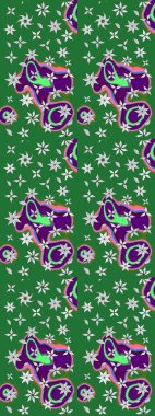 Fantezi çiçekli eskiz deseni, doğal duvar kağıdı, çiçek desenli kıvrım çizimi. Paisley el çizimi elementler. Ev dekoru.