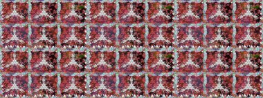 Çiçekli karalama şeklinde Raster çiçek deseni. Raster illüstrasyonu. Yumuşak, bahar çiçekleri kahverengi renklerde.