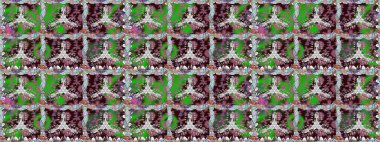 Çiçekler suluboya tarzında yeşil renkte. Raster illüstrasyonunda kusursuz çiçek deseni.