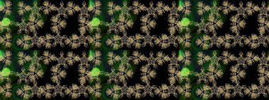 Siyah, gri ve yeşil renklerde suluboya kar taneleri. Kışın sembolü. Güzel dekorasyon. Raster çizimi kar taneleri.