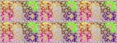 Raster illüstrasyonu. Tarafsız renklerde altın rengi ve altın elementler üzerinde altın pürüzsüz desen. Kusursuz damaske klasik altın desen. Tekrarlayan ögelerle soyut arkaplan Raster.