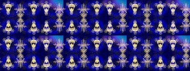 Sanat terapisi tarzı zen çizim için altın mandala şeklindeki kar tanelerini birleştirin. El çizimi, dövme stili, kumaş tasarımı ve Raster illüstrasyonunda kartlar..