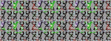 Kumaş desenli papatya çiçeği detayı. Tarafsız renklerde çiçekler.